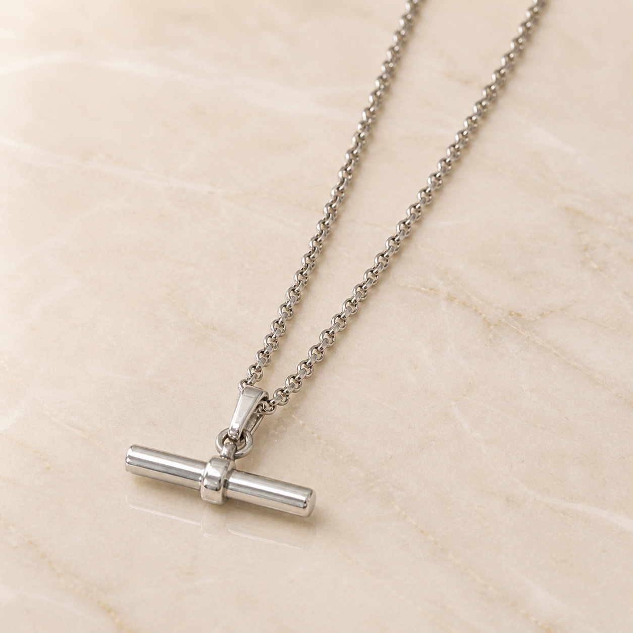Collier T-Bar – Argent Sterling