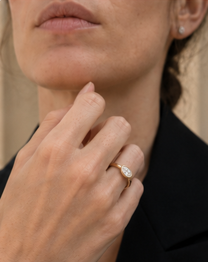 Bague East-West Ovale – 1 Carat