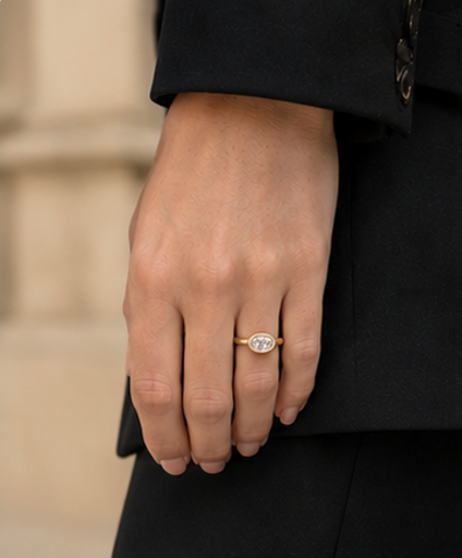 Bague East-West Ovale – 1 Carat