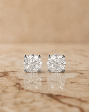 Puces Essentielles – Ronds brillants 2 Carats